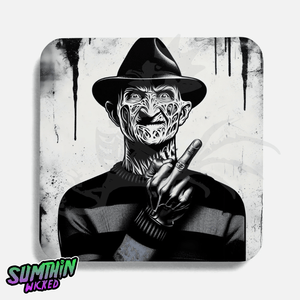 Freddy - Profanity Drinks Coaster - A Nightmare On Elm Street Inspired - Sumthin Wicked Exclusive - Goblin Wood