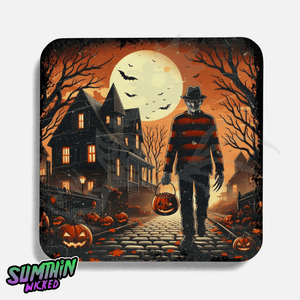 Freddy - Trick Or Treat Drinks Coaster - A Nightmare On Elm Street Inspired - Sumthin Wicked Exclusive - Goblin Wood