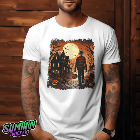 Freddy - Trick Or Treat Hoody - White Premium T-Shirt - A Nightmare On Elm Street Inspired - Sumthin Wicked Exclusive - Goblin Wood