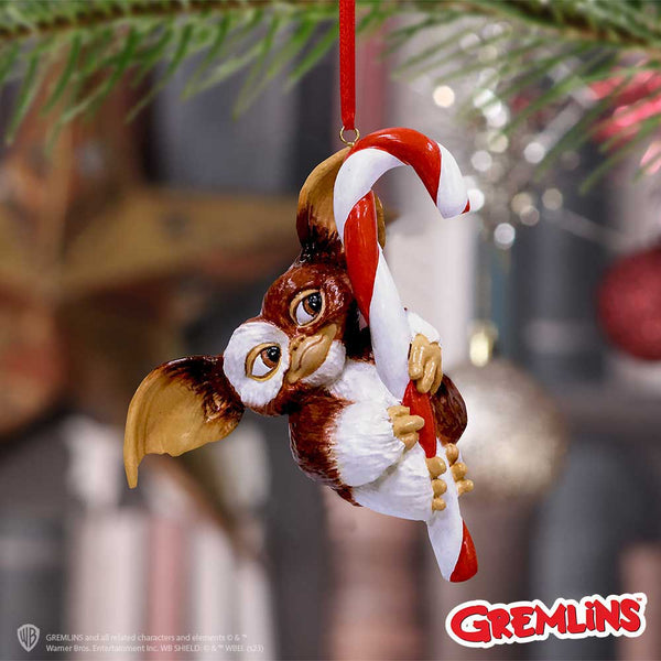 Gizmo - Candy Cane Hanging Ornament - Gremlins - Goblin Wood