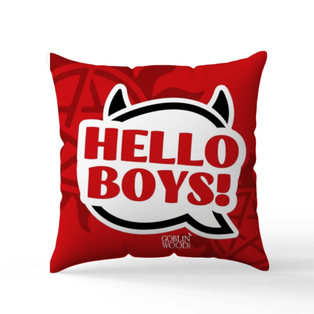 Hello Boys! Speech Bubble Scatter Cushion - Supernatural Inspired - Goblin Wood Exclusive - Goblin Wood