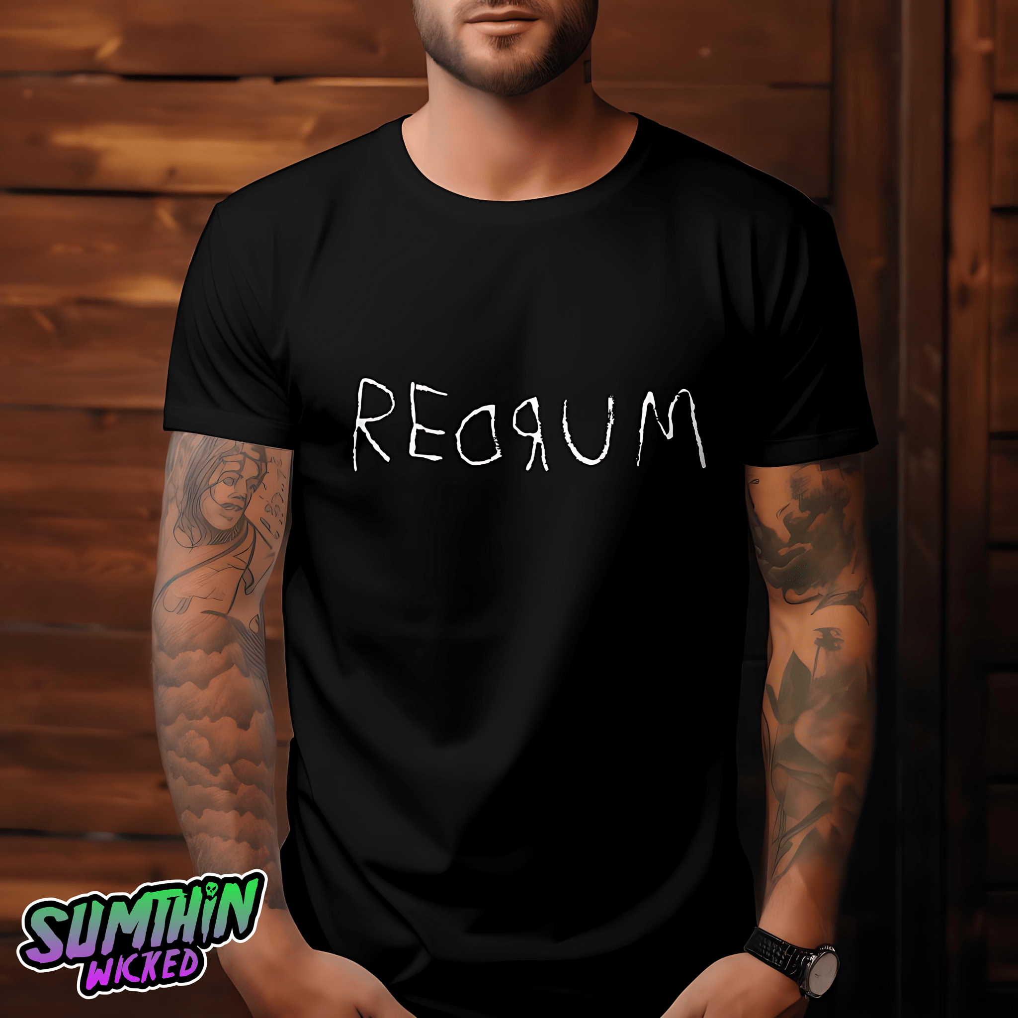 Here's Johnny! Redrum - Black Premium T-Shirt - The Shining Inspired - Sumthin Wicked Exclusive - Goblin Wood