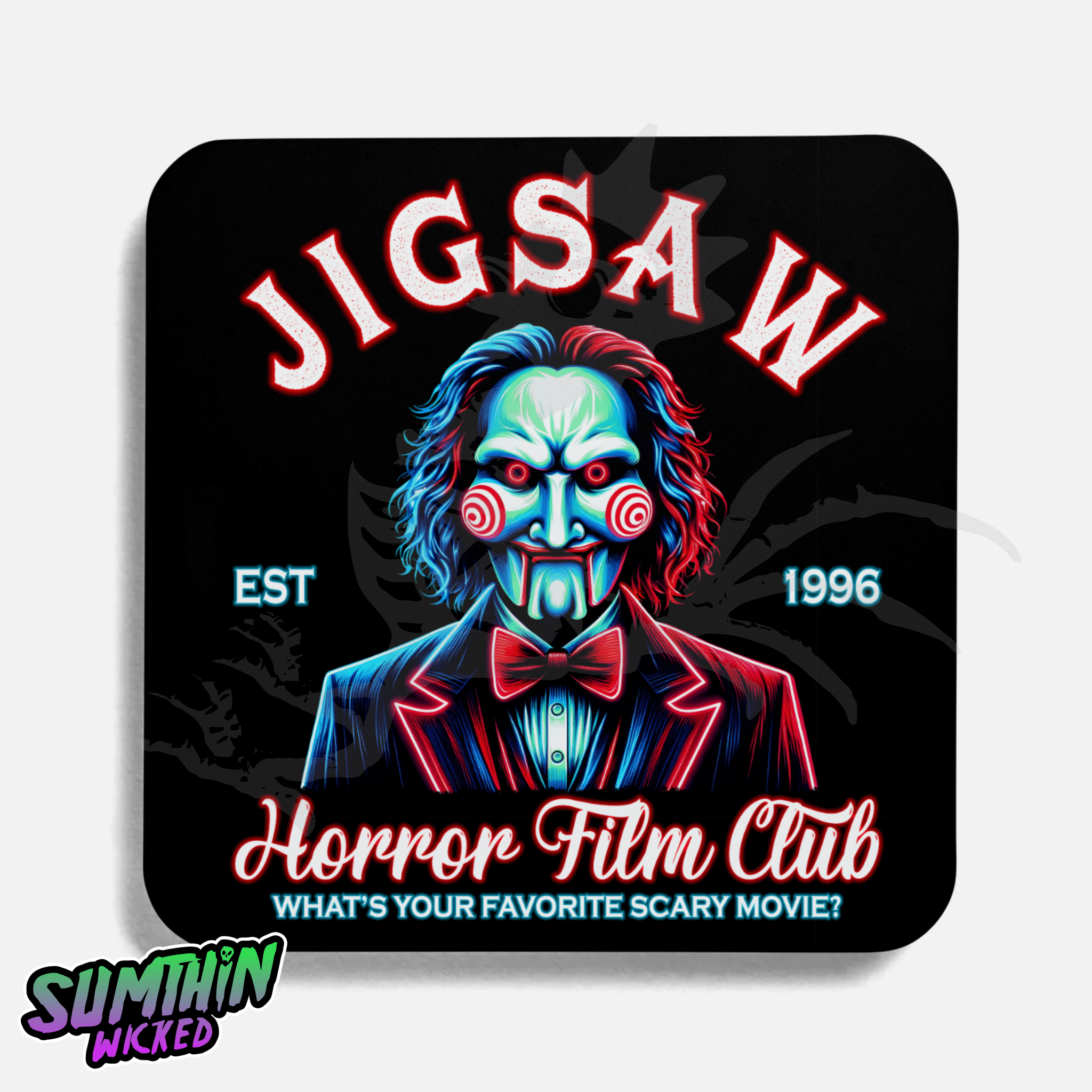 Horror Film Club - Drinks Coaster - Saw Inspired - Sumthin Wicked - Goblin Wood