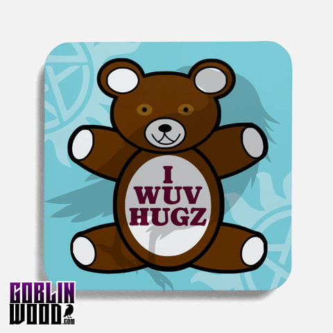 I Wuv Hugz - Drinks Coaster - Supernatural Inspired - Goblin Wood Exclusive - Goblin Wood