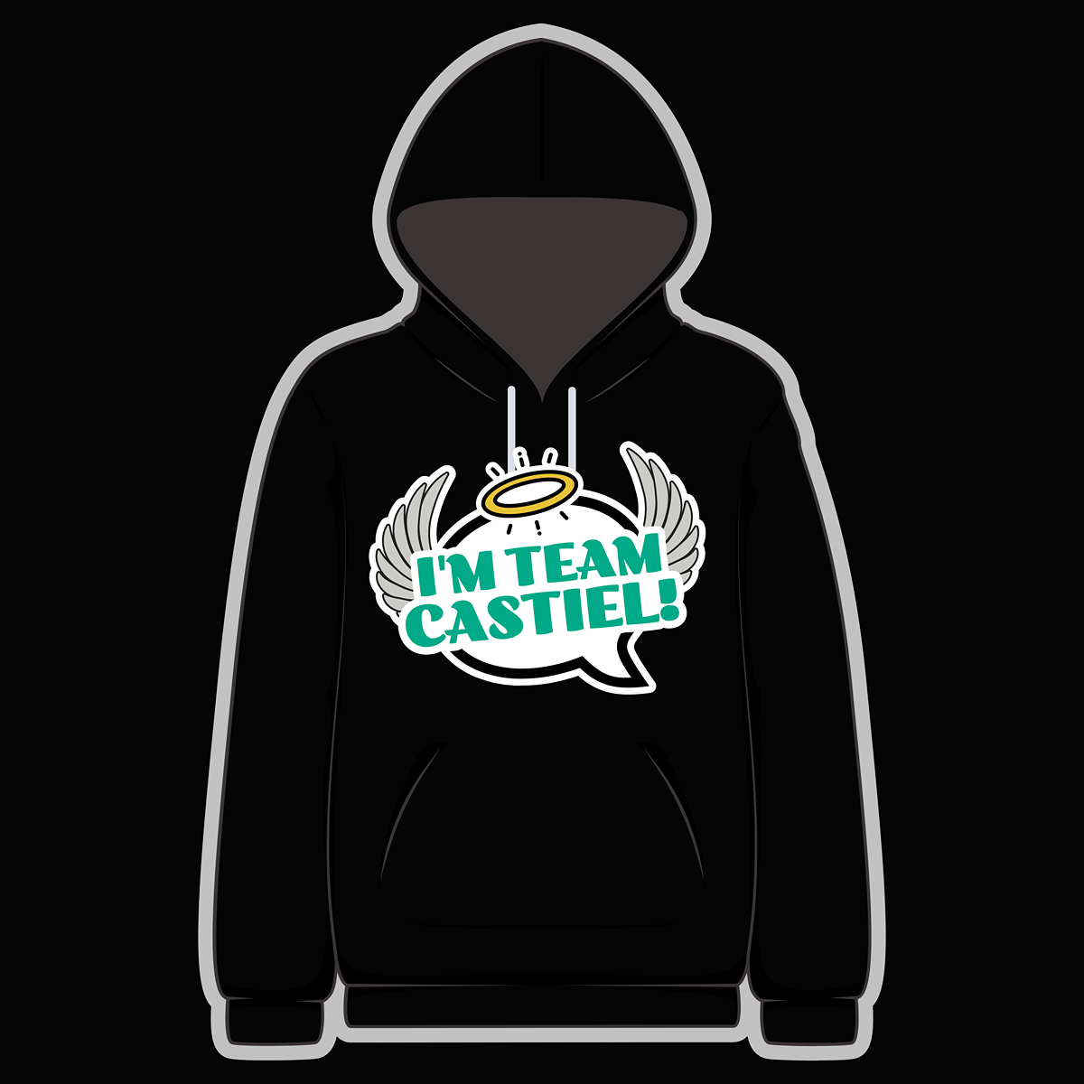 I'm Team Castiel! Black Hoody - Goblin Wood Exclusive - Goblin Wood