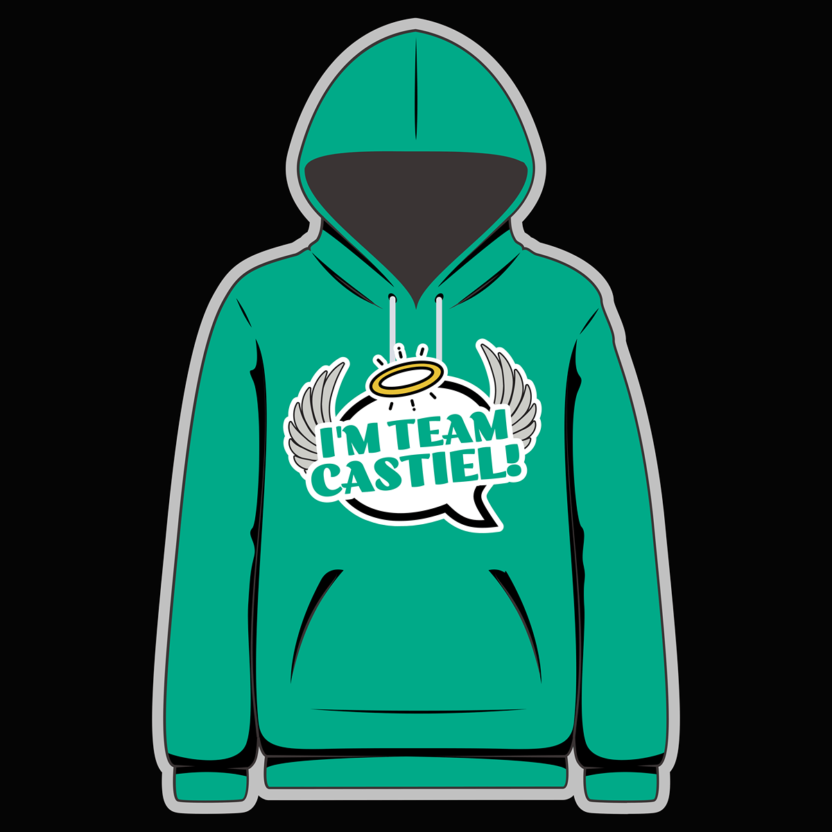 I'm Team Castiel! Teal Hoody - Goblin Wood Exclusive - Goblin Wood