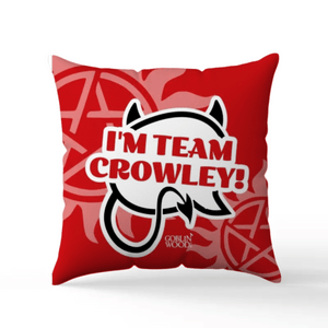 I'm Team Crowley! Speech Bubble Scatter Cushion - Supernatural Inspired - Goblin Wood Exclusive - Goblin Wood