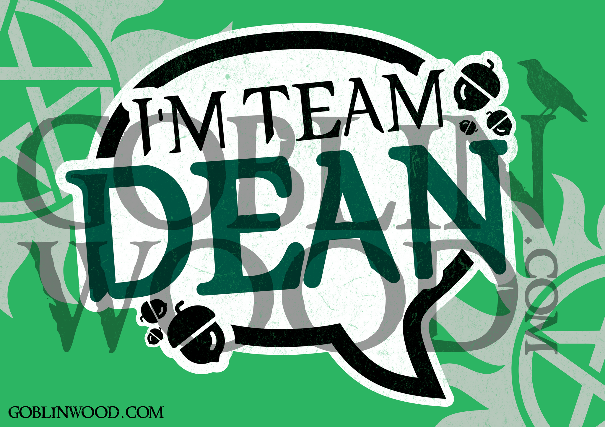 I'm Team Dean Speech Bubble Plaque - Supernatural Inspired - Goblin Wood Exclusive - Goblin Wood