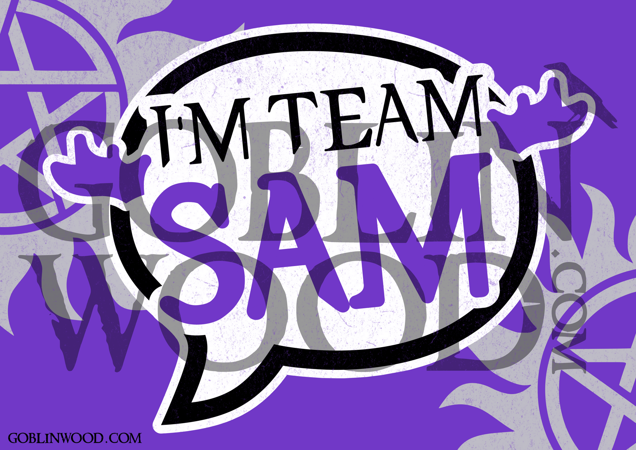 I'm Team Sam Speech Bubble Plaque - Supernatural Inspired - Goblin Wood Exclusive - Goblin Wood