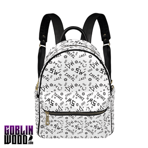 Initials (White) - AOP Print Mini Backpack - Supernatural Inspired - Goblin Wood Exclusive - Goblin Wood