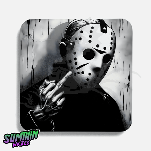 Jason - Profanity Drinks Coaster - Friday The 13th Inspired - Sumthin Wicked Exclusive - Goblin Wood