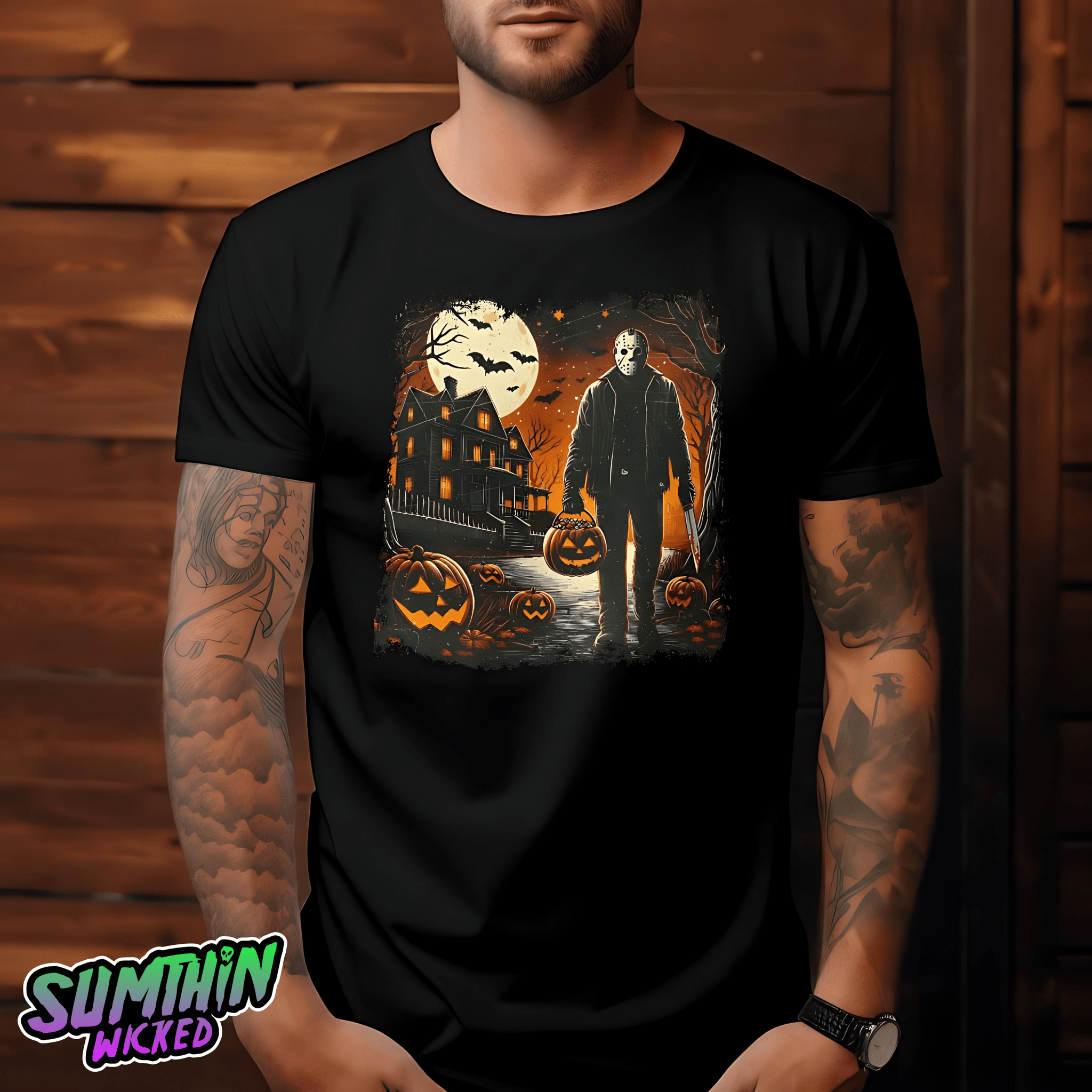 Jason - Trick Or Treat Hoody - Black Premium T-Shirt - Friday The 13th Inspired - Sumthin Wicked Exclusive - Goblin Wood