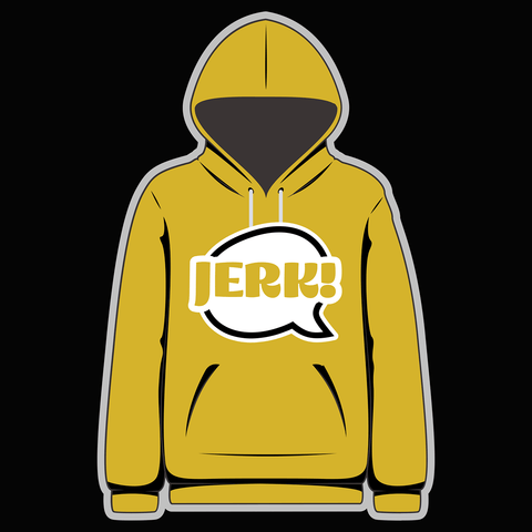 Jerk! Speech Bubble Yellow Hoody - Goblin Wood Exclusive - Goblin Wood