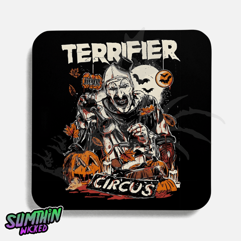 Jester - Drinks Coaster - Terrifier Inspired - Sumthin Wicked Exclusive - Goblin Wood