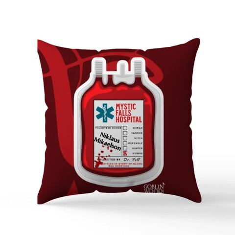 Klaus Blood Bag Scatter Cushion - TVD Inspired - Goblin Wood Exclusive - Goblin Wood