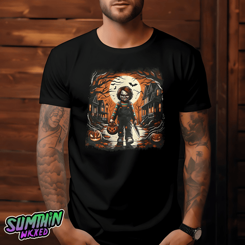 Let's Play - Trick Or Treat Hoody - Black Premium T-Shirt - Child's Play Inspired - Sumthin Wicked Exclusive - Goblin Wood