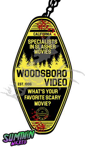 Loomis - Woodsboro Video - Acrylic Key Fob Keychain - Scream Inspired - Sumthin Wicked Exclusive - Goblin Wood