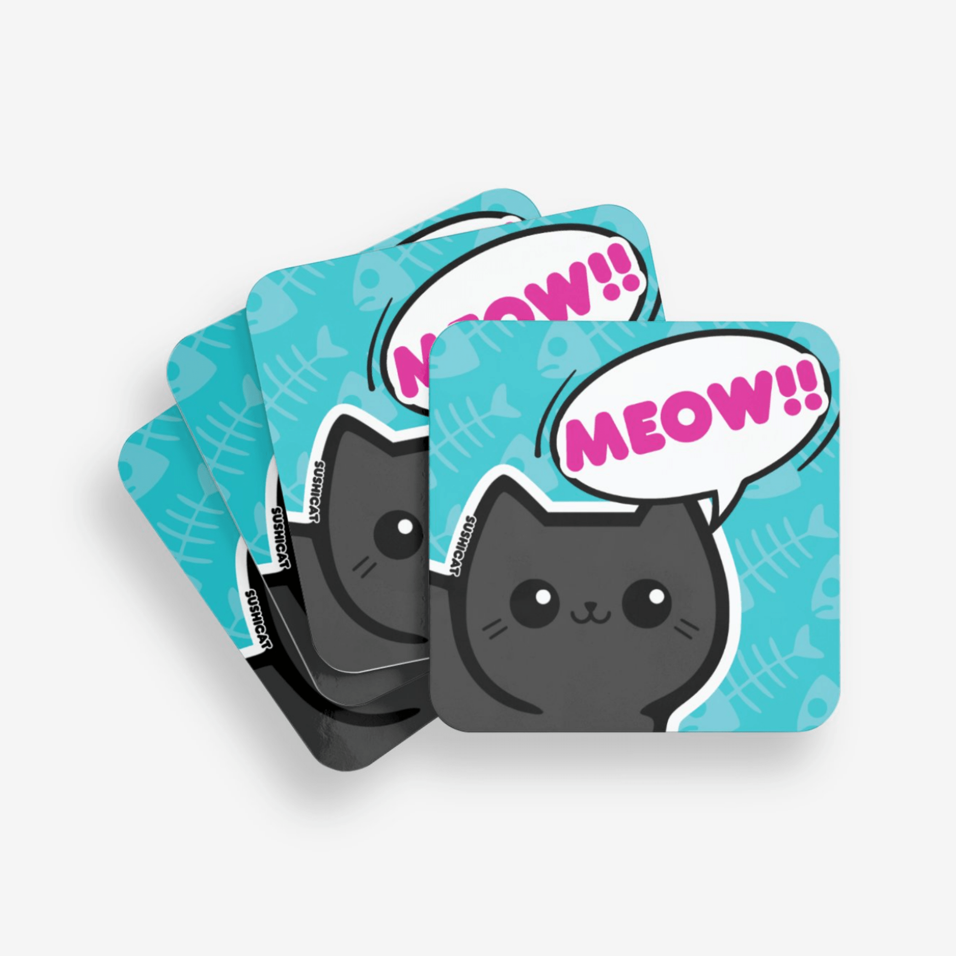 Meow!! Coaster - Sushi Cat Studios - Goblin Wood