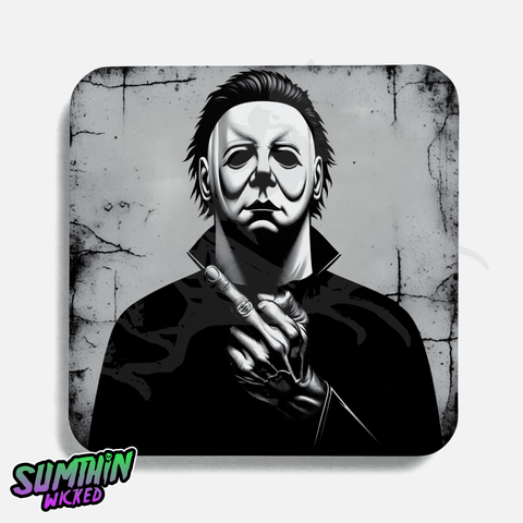 Michael - Profanity Drinks Coaster - Halloween Inspired - Sumthin Wicked Exclusive - Goblin Wood