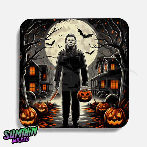 Michael - Trick Or Treat drinks Coaster - Halloween Inspired - Sumthin Wicked Exclusive - Goblin Wood