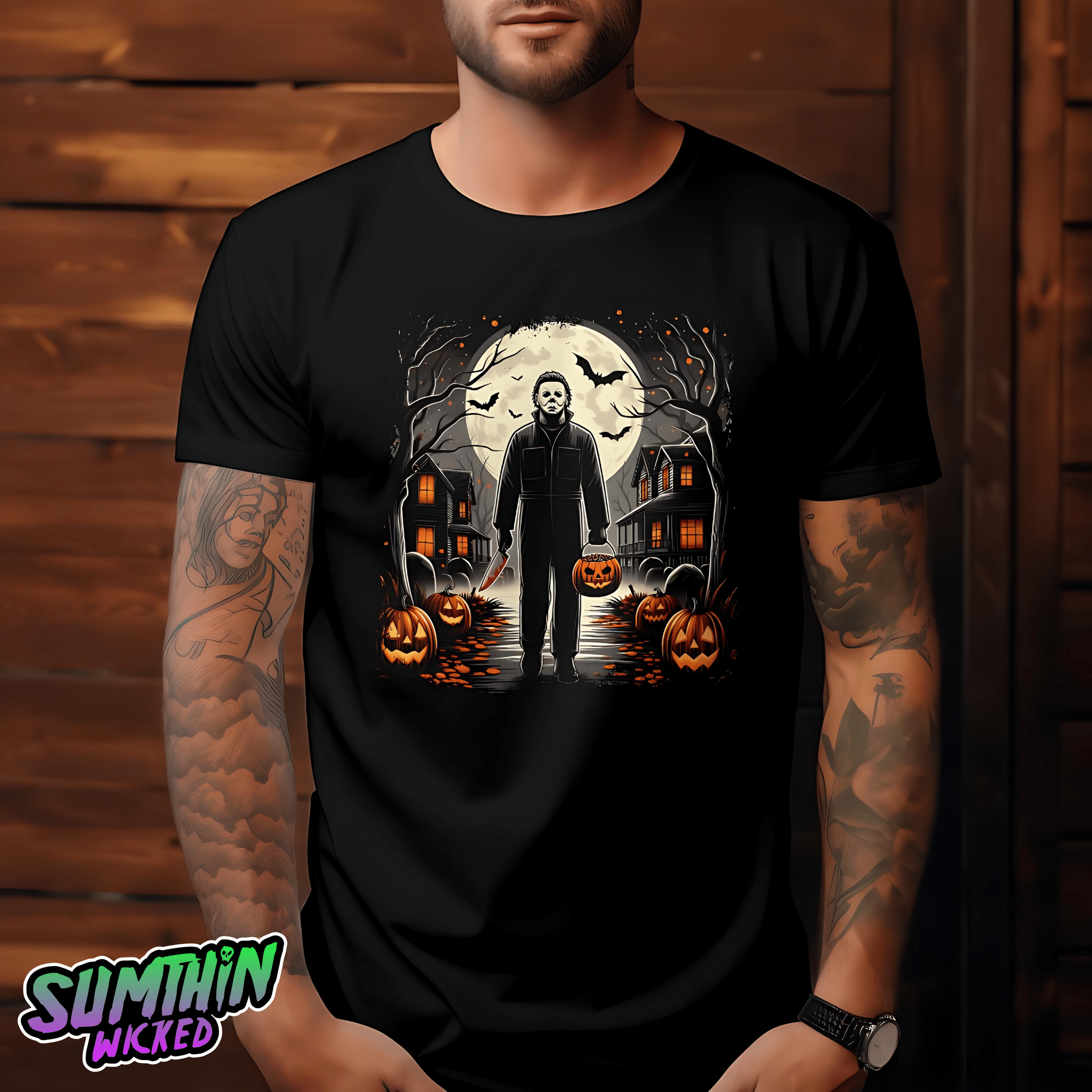 Michael - Trick Or Treat Hoody - Black Premium T-Shirt - Halloween Inspired - Sumthin Wicked Exclusive - Goblin Wood