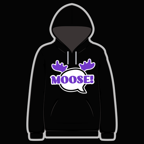 Moose! Speech Bubble Black Hoody - Goblin Wood Exclusive - Goblin Wood