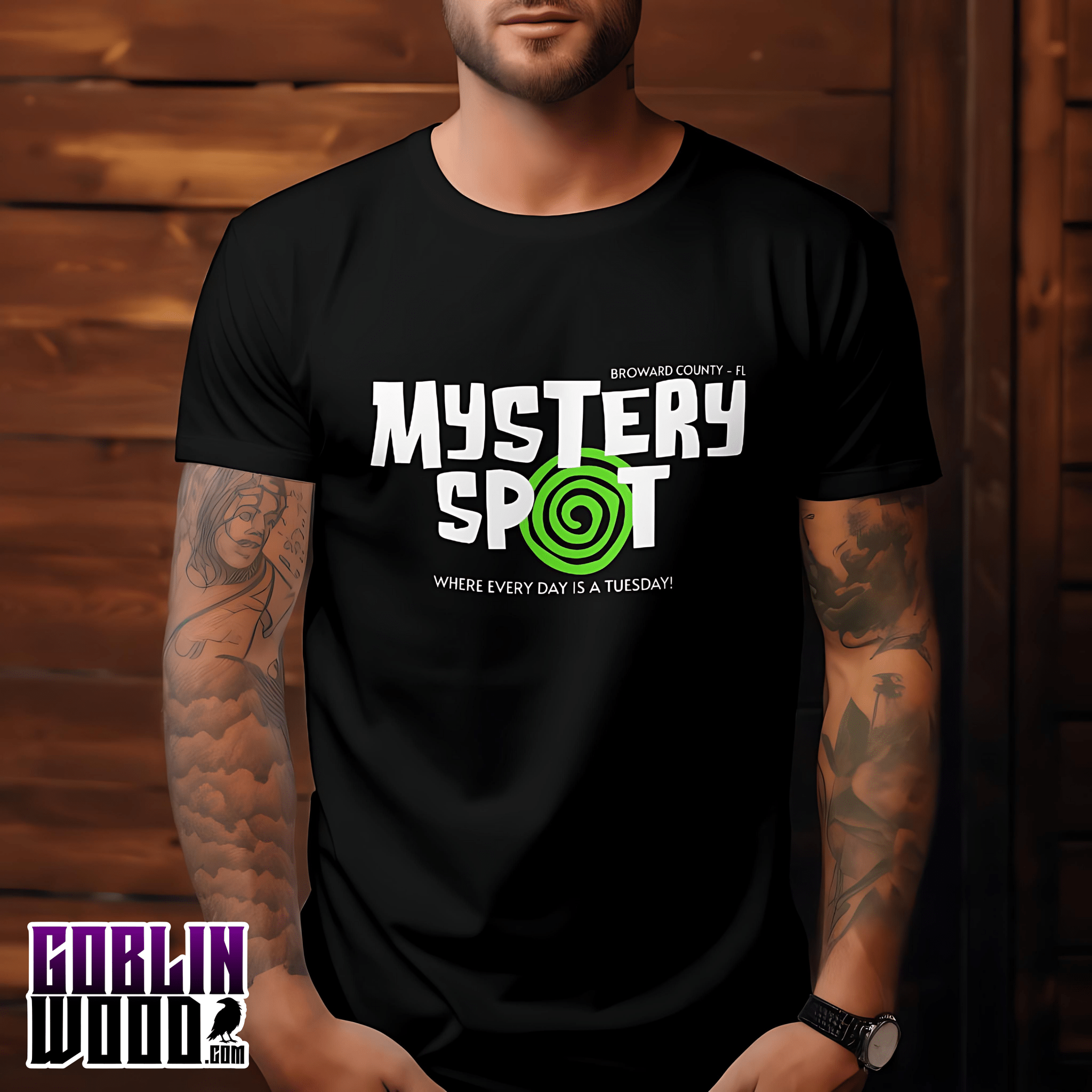 Mystery Spot - Black Premium T-Shirt - Supernatural Inspired - Goblin Wood Exclusive - Goblin Wood