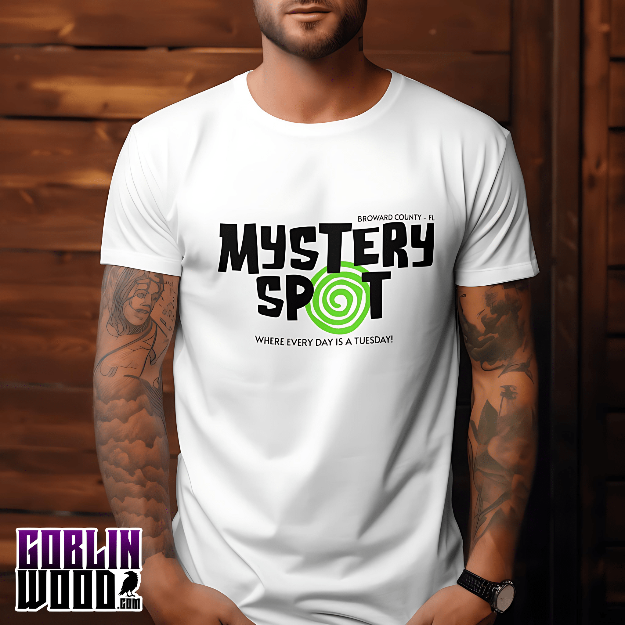 Mystery Spot - White Premium T-Shirt - Supernatural Inspired - Goblin Wood Exclusive - Goblin Wood