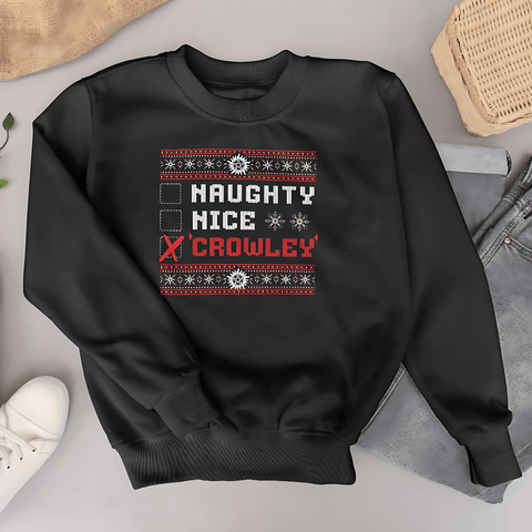 Naughty - Premium Crew Neck Sweatshirt - Supernatural Inspired - Goblin Wood Exclusive - Goblin Wood