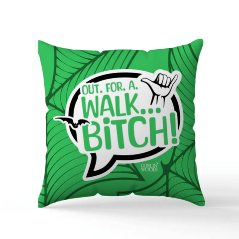 Out. For. A. Walk Speech Bubble Scatter Cushion - Buffy Inspired - Goblin Wood Exclusive - Goblin Wood