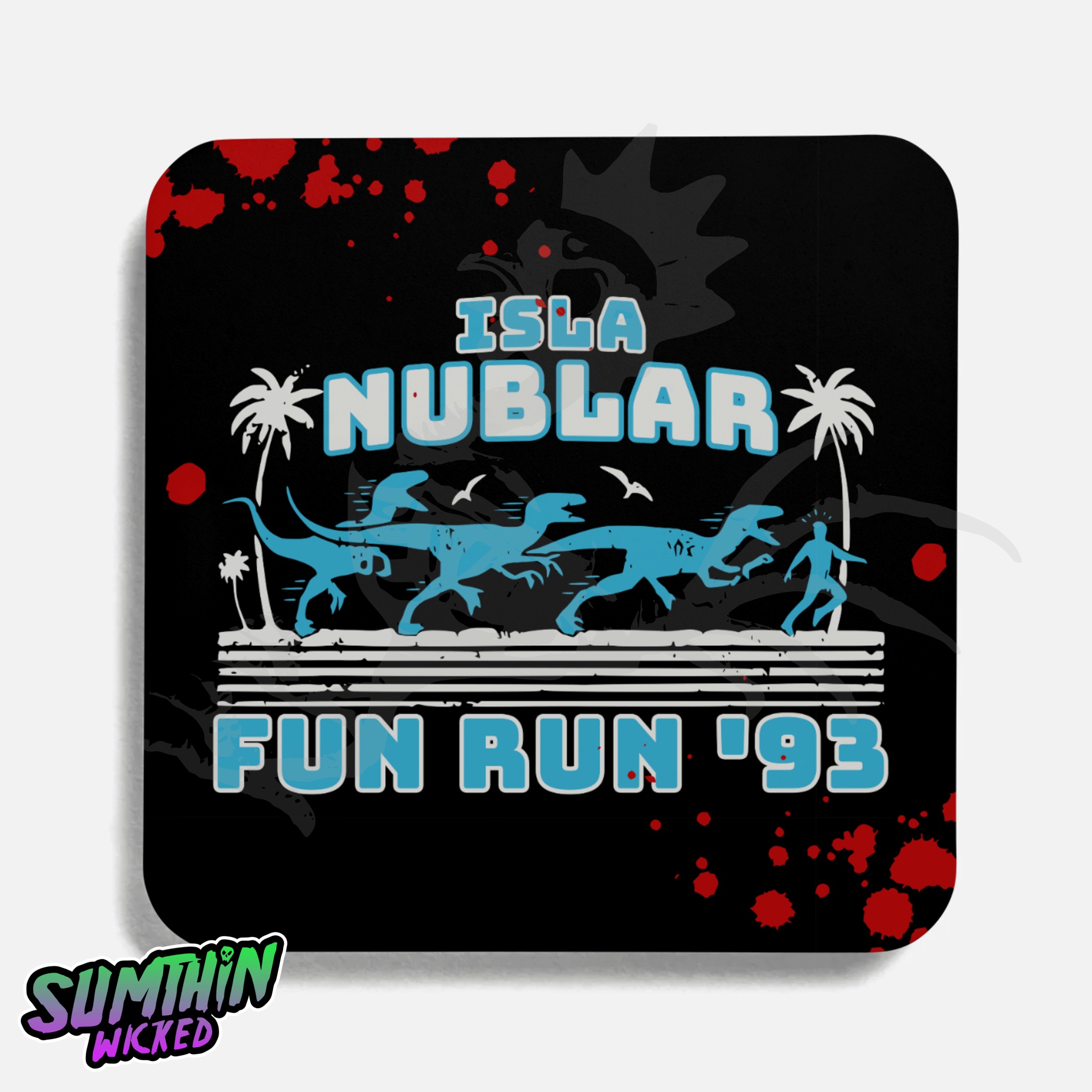 Park Run! - Drinks Coaster - Jurassic Park Inspired - Sumthin Wicked Exclusive - Goblin Wood