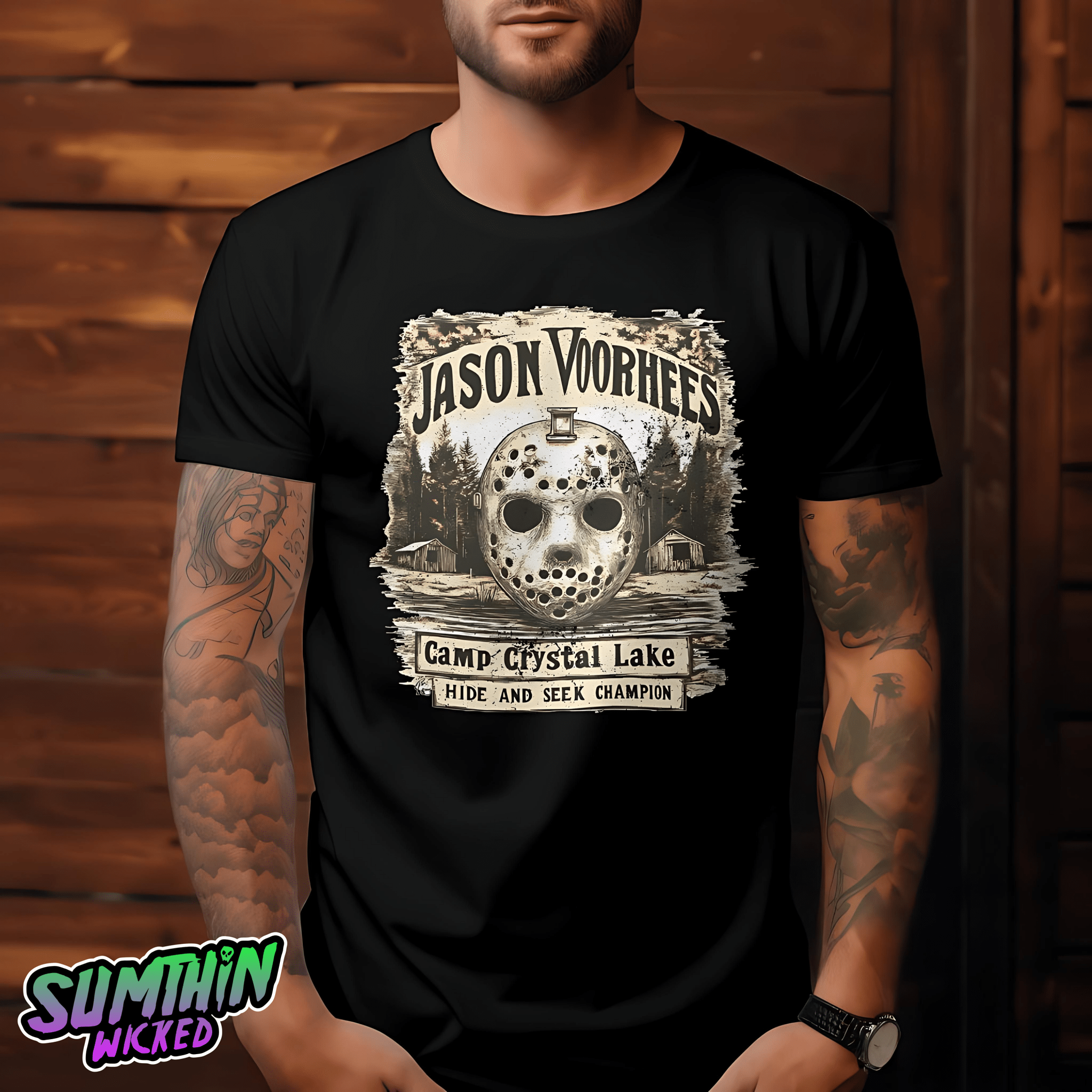 Peekaboo! - Black Premium T-Shirt - Friday The 13th Inspired - Sumthin Wicked Exclusive - Goblin Wood