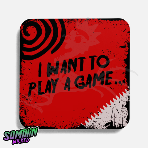 Play Time - Drinks Coaster - Saw Inspired - Sumthin Wicked Exclusive - Goblin Wood