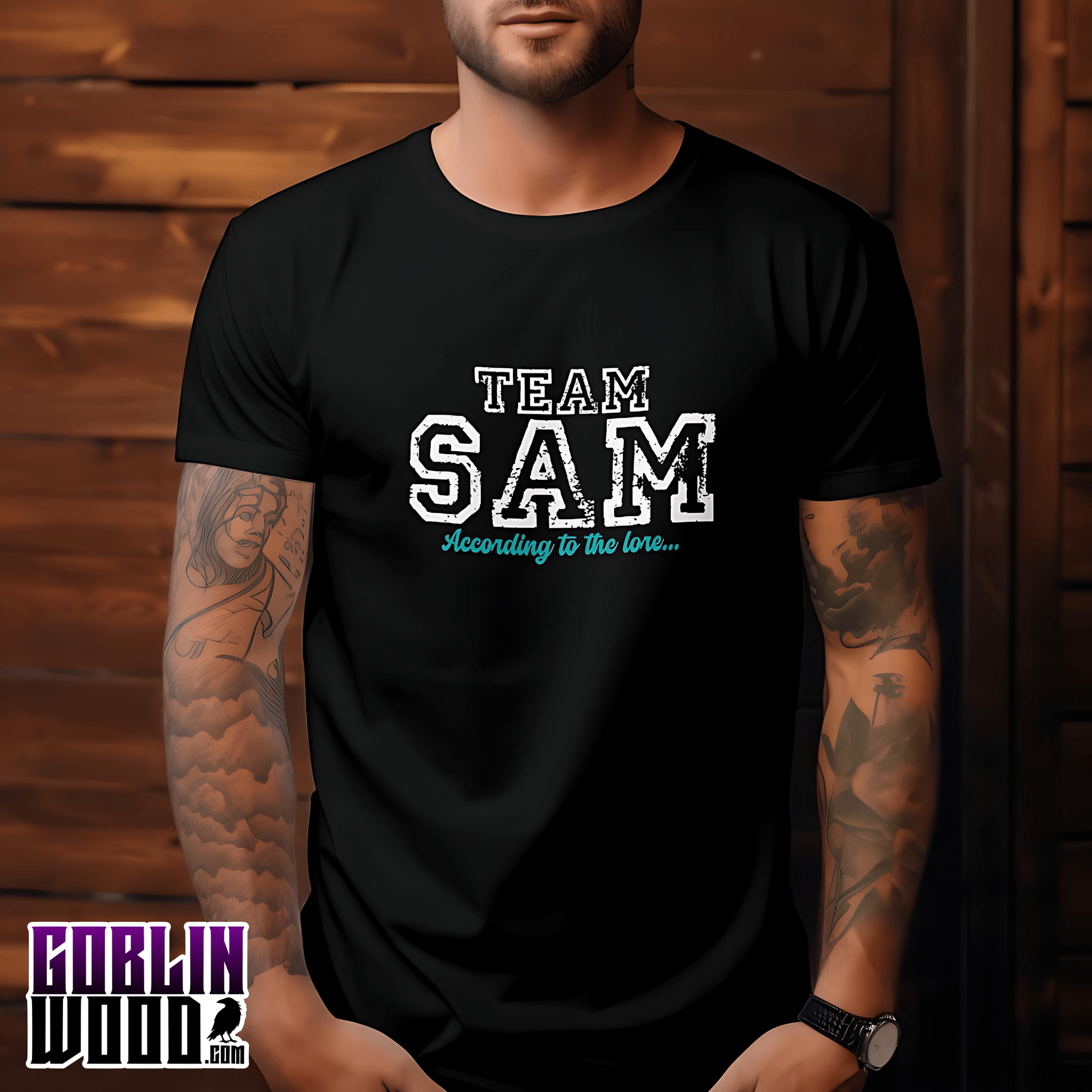 Sam - Black Varsity Premium T-Shirt - Supernatural Inspired - Goblin Wood Exclusive - Goblin Wood