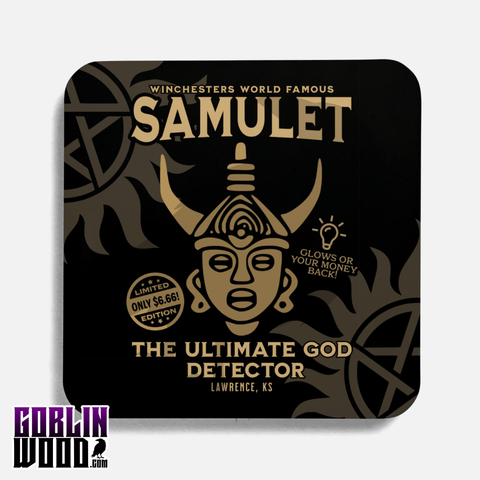 Samulet Detector - Drinks Coaster - Supernatural Inspired - Goblin Wood Exclusive - Goblin Wood