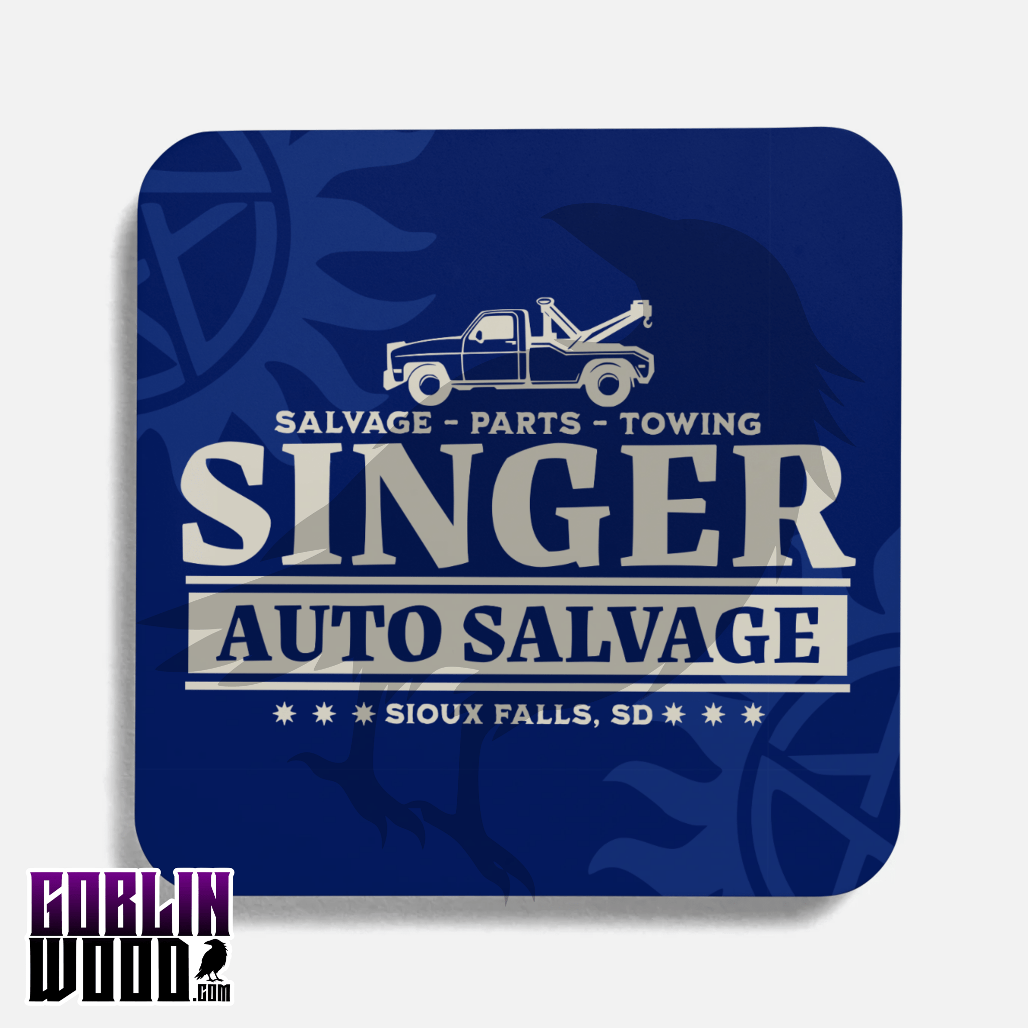 Singer Salvage - Drinks Coaster - Supernatural Inspired - Goblin Wood Exclusive - Goblin Wood