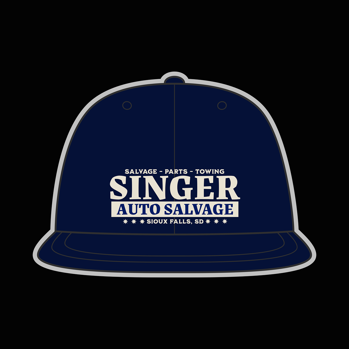 Singer Salvage - Navy SnapBack - Goblin Wood Exclusive - Goblin Wood