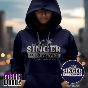 Singer Salvage - Premium Navy Hoody - Supernatural Inspired - Goblin Wood Exclusive - Goblin Wood