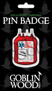 Stefan Blood Bag Acrylic Pin Badge - TVD Inspired - Goblin Wood