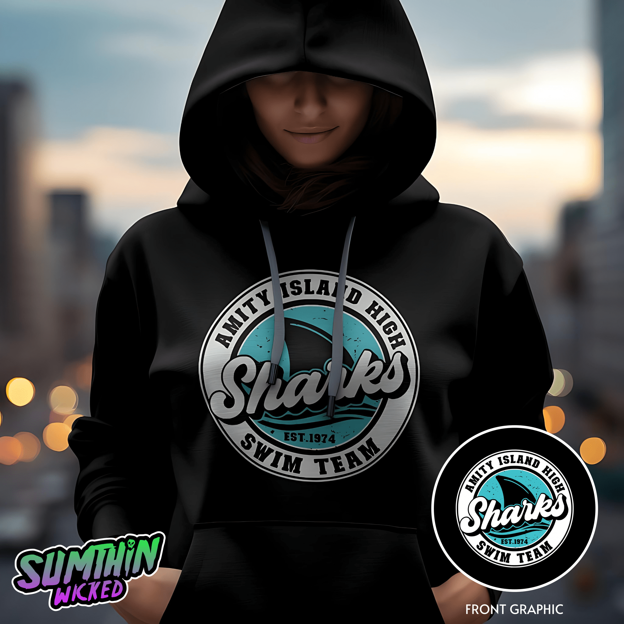 Take - A - Dip - Premium Black Hoody - Jaws Inspired - Sumthin Wicked Exclusive - Goblin Wood