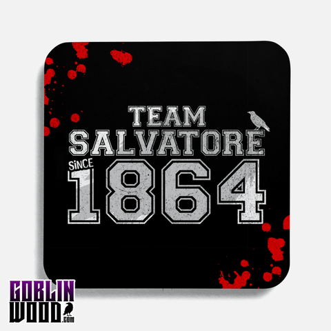 Team Salvatore - Varsity Drinks Coaster - TVD Inspired - Goblin Wood Exclusive - Goblin Wood