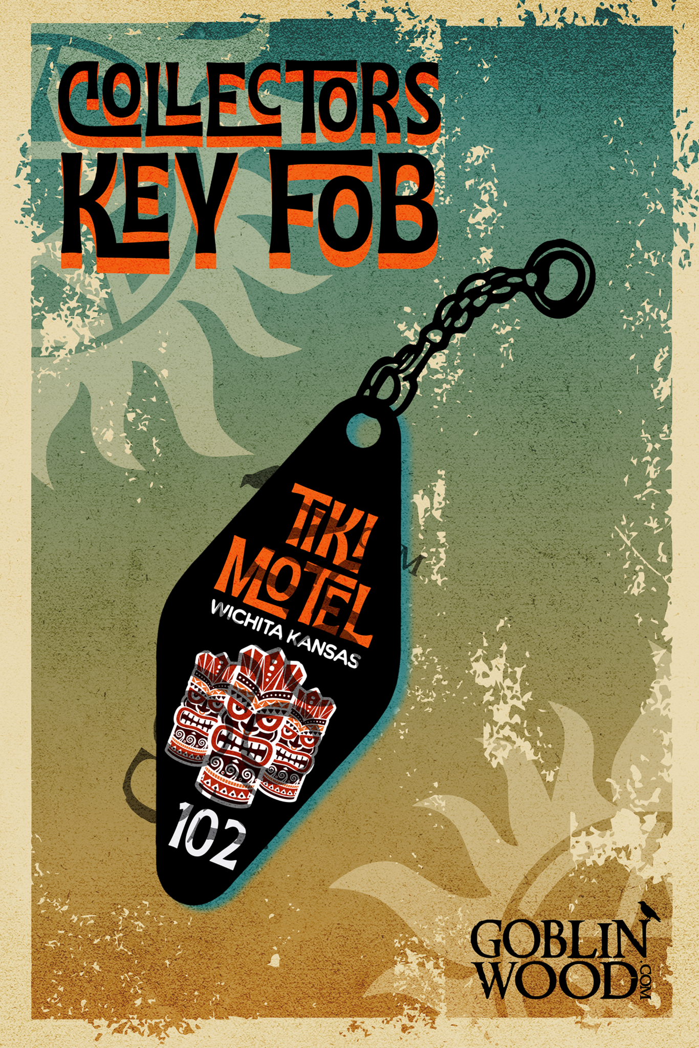 Tiki Motel Key Fob - Supernatural Inspired - Goblin Wood Exclusive