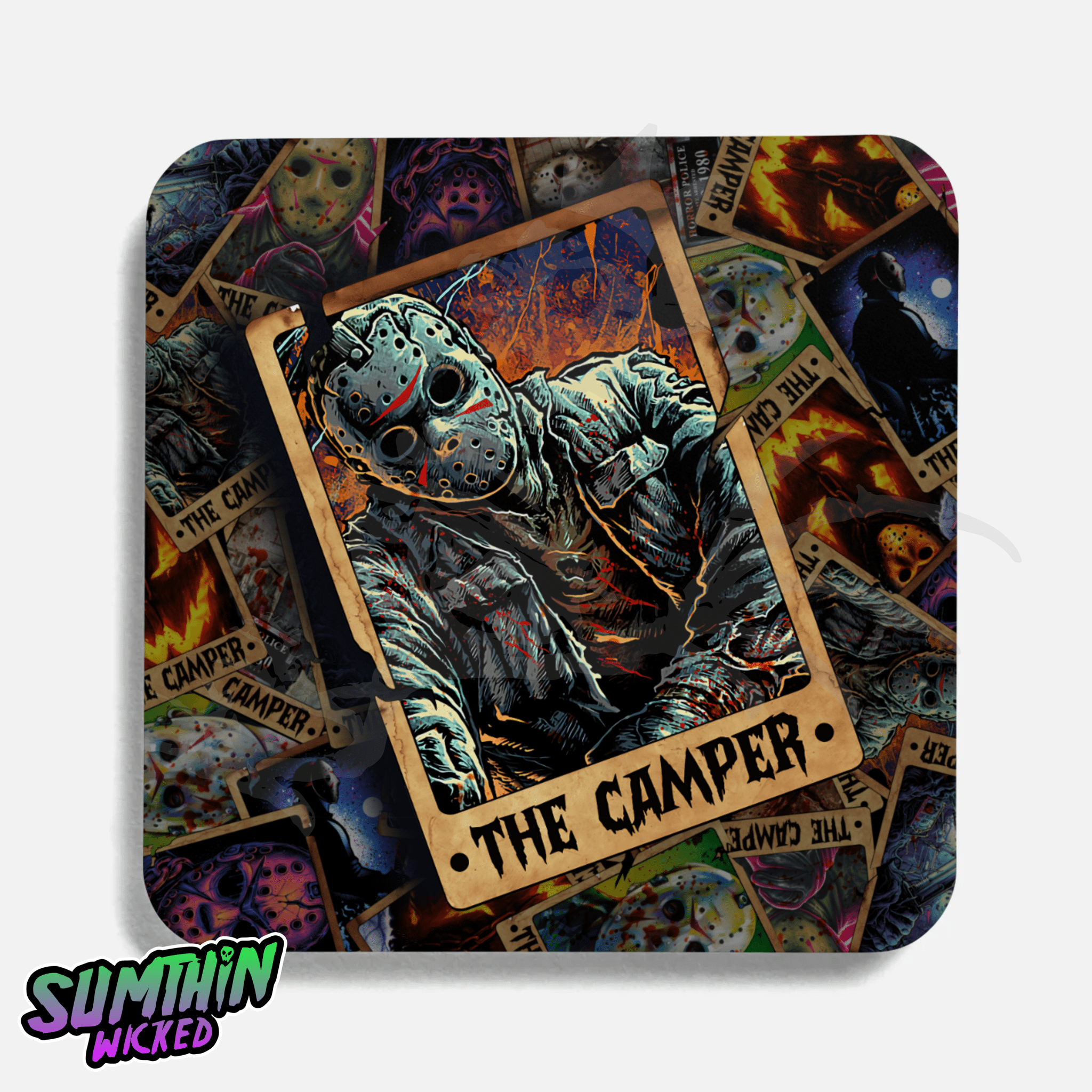 Tinder - Tarot Drinks Coaster - Friday The 13th Inspired - Sumthin Wicked - Goblin Wood