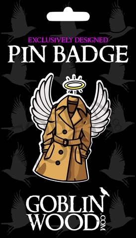 Trench Coat Acrylic Pin Badge - Supernatural Inspired - Goblin Wood