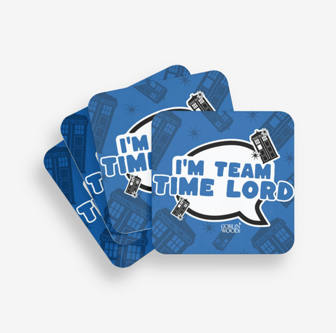 I'm Team Time Lord Speech Bubble Coaster - Doctor Who inspired