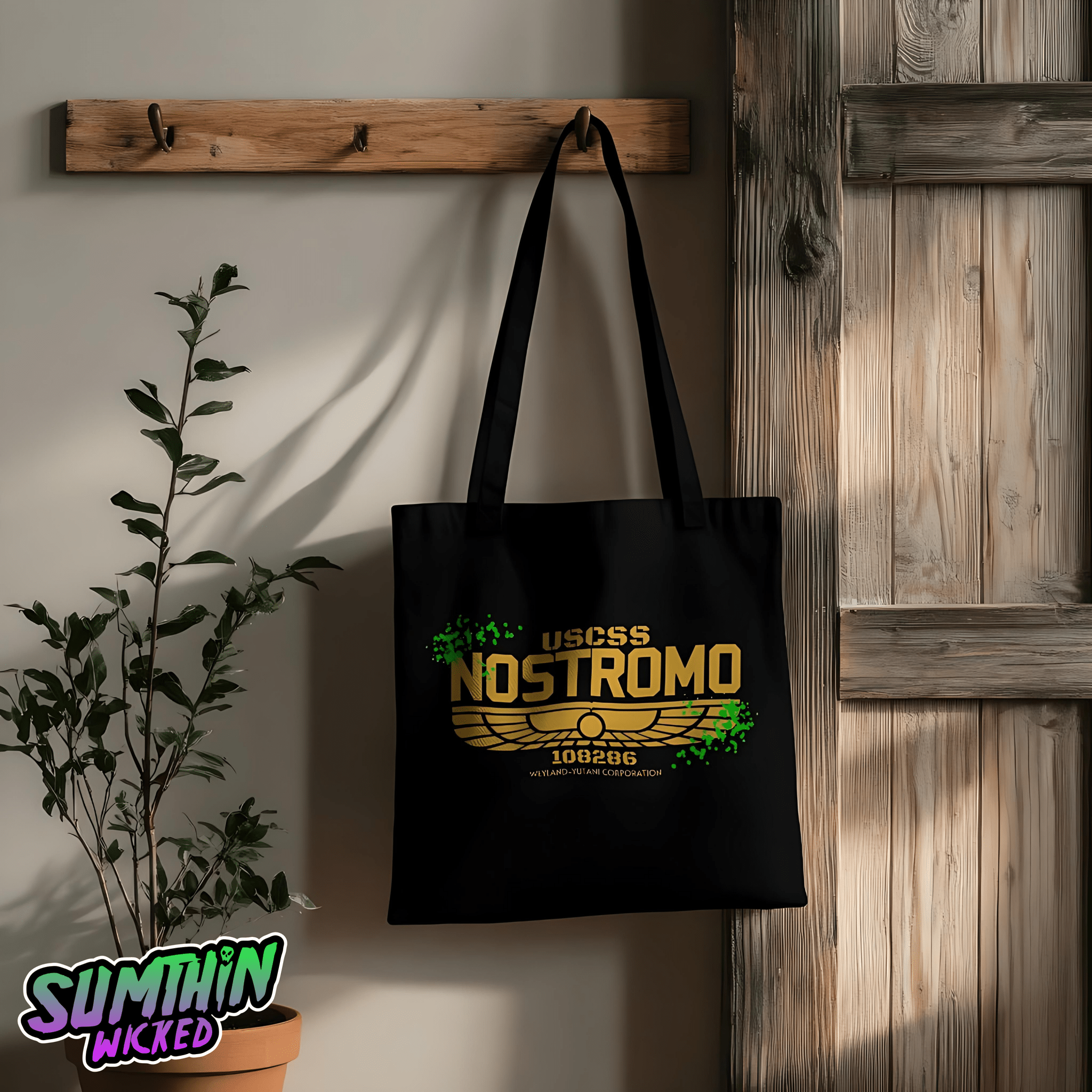 UFO - Black Tote Bag - Alien Inspired - Sumthin Wicked Exclusive - Goblin Wood