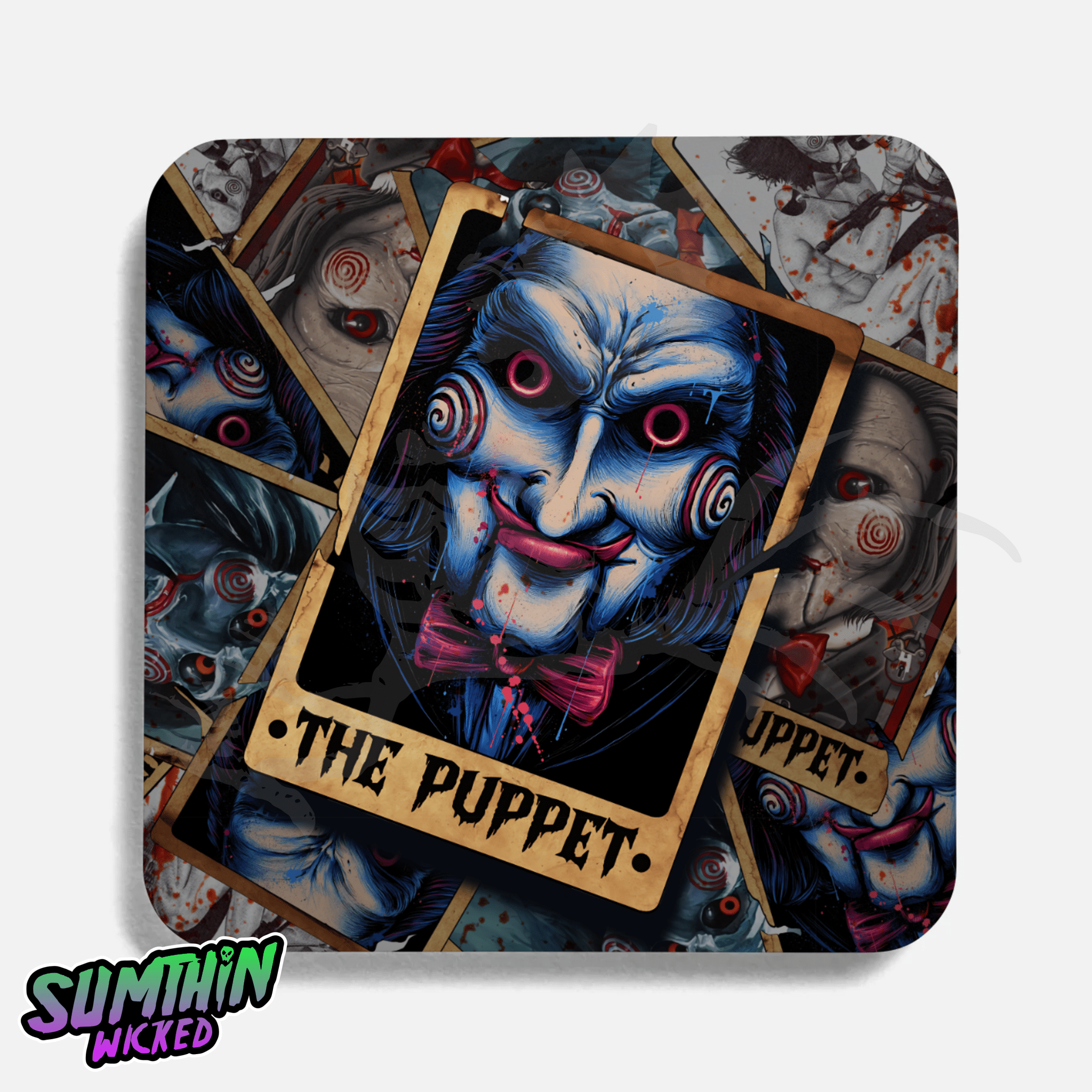 Ventriloquist - Tarot Drinks Coaster - Saw Inspired - Sumthin Wicked Exclusive - Goblin Wood