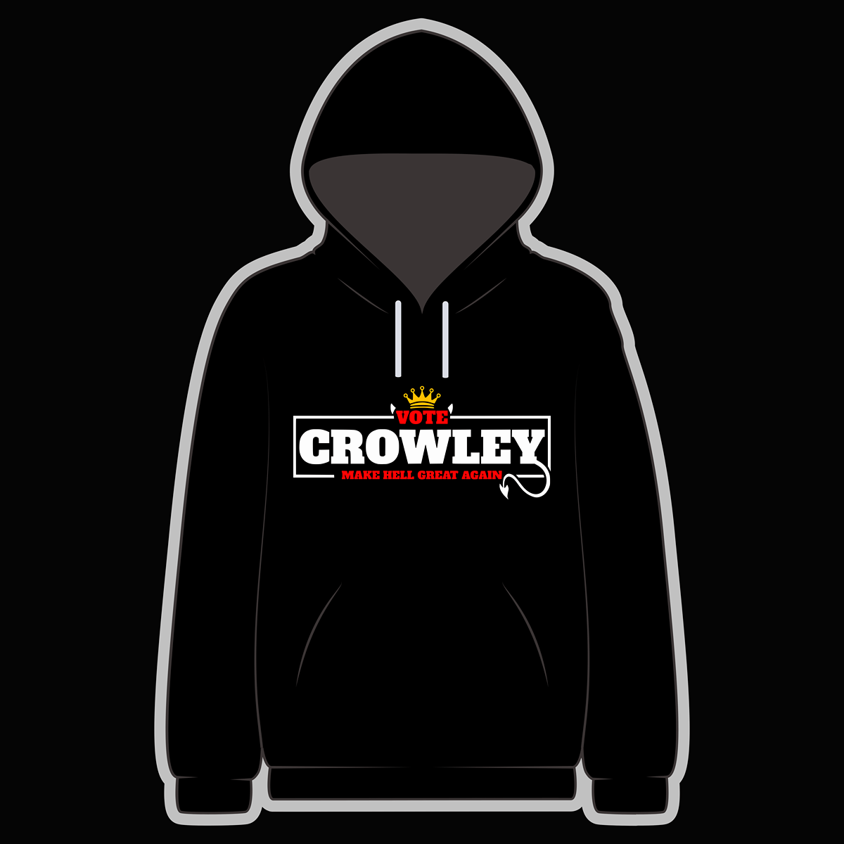 Vote Crowley Black Hoody - Goblin Wood Exclusive - Goblin Wood